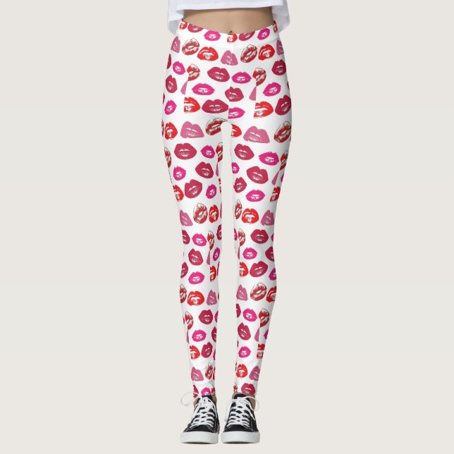 Küssen Rote Lippen Thunder_Cove Leggings (Vorderseite)