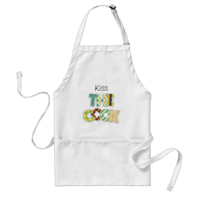 Küssen Sie die Cook Retro Letters Custom Schürze (Vorne)