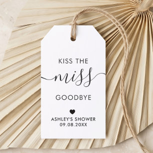 Küssen Sie die Miss Goodbye Brautparty Tag, Kraft Geschenkanhänger