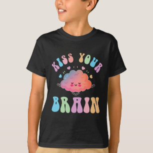Küssen Sie Ihr Gehirn Retro Autismus Bewusstsein S T-Shirt