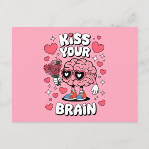 Küssen Sie Ihr Gehirn Valentinstag Witzlehrer Einladungspostkarte