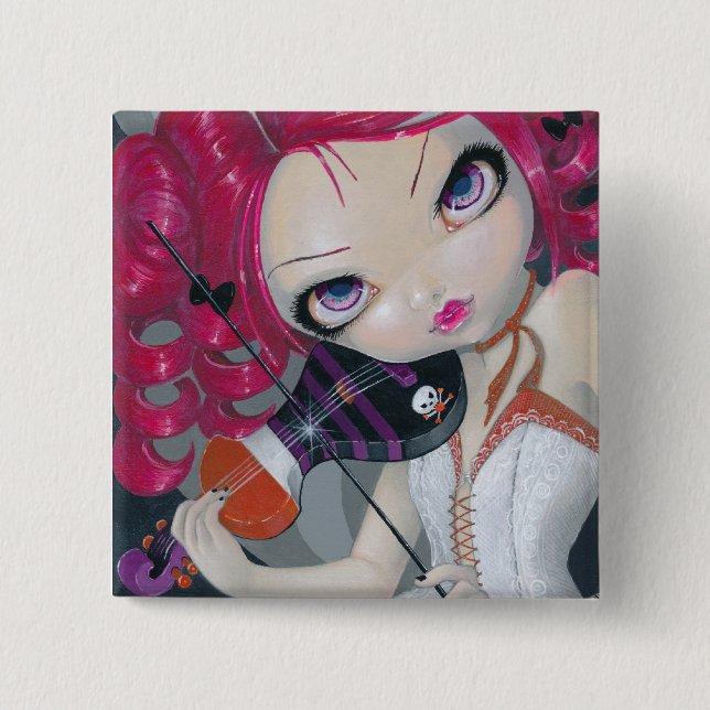 Küssen Sie mein Violinen-Knopf-Button Button (Vorderseite)
