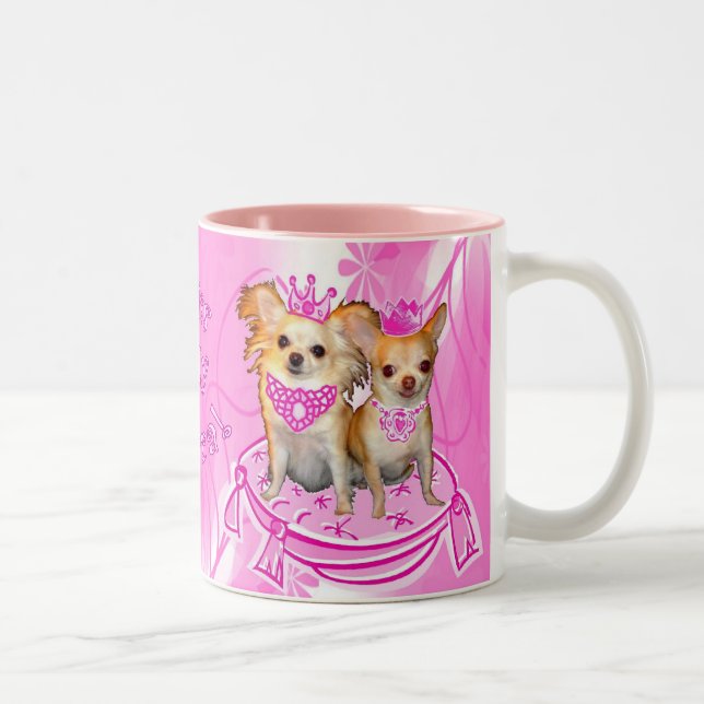 Küssen Sie meine Tiara-Prinzessin Chihuahua Mug Zweifarbige Tasse (Rechts)