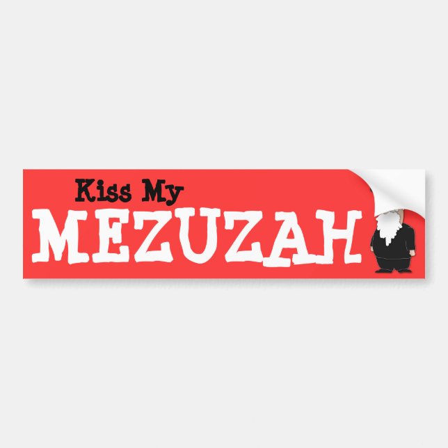 Küssen Sie meinen Mezuzah Autoaufkleber (Vorne)