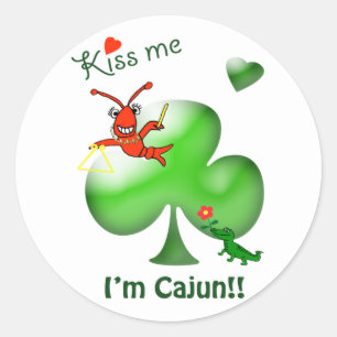 Küssen Sie mich, den ich Cajun St Patrick Runder Aufkleber