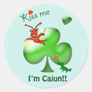 Küssen Sie mich, den ich Cajun St Patrick Runder Aufkleber