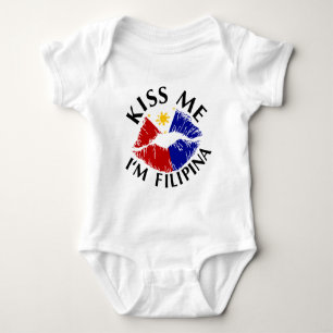 Küssen Sie mich, den ich Filipina bin Baby Strampler