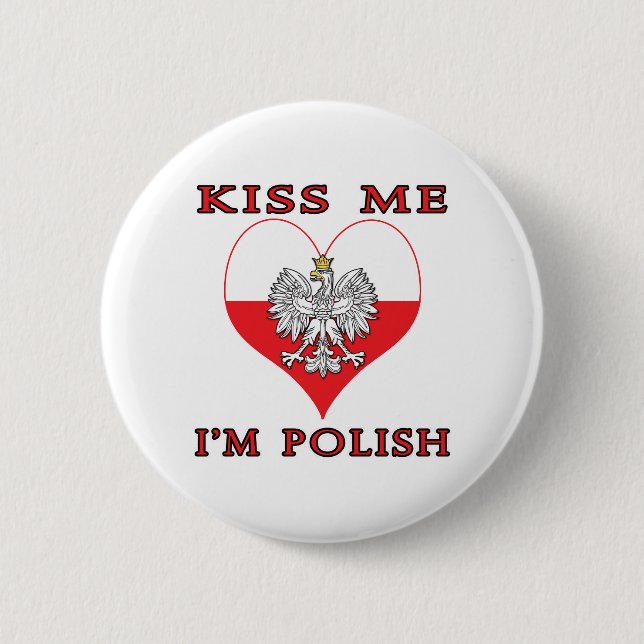 Küssen Sie mich, den ich polnisch bin Button (Vorderseite)