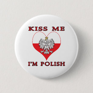 Küssen Sie mich, den ich polnisch bin Button