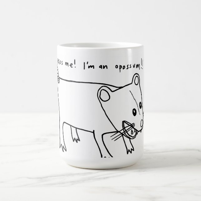 küssen Sie mich! Ich bin ein Opossum!! Kaffeetasse (Mittel)