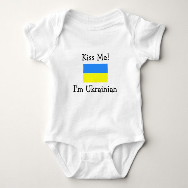 Küssen Sie mich! Ich bin ukrainisch Baby Strampler (Vorderseite)