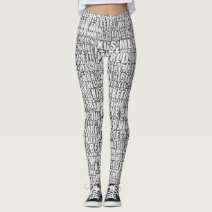 Küssen Sie mich vor dem Weltkrieg 3 typografische  Leggings