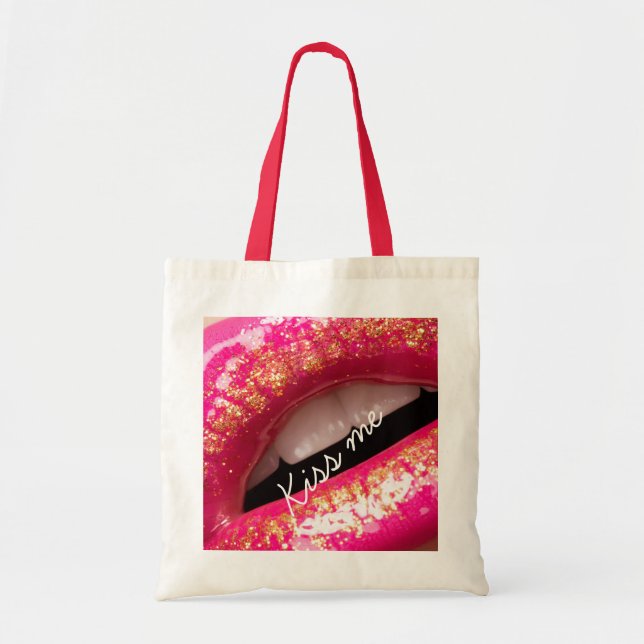 Küssen Sie mir Liebe Lippenstift Hintergrund Case- Tragetasche (Vorne)
