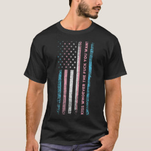 Küssen Sie, wen Sie Trans Lgbt Lgbtq Pride Gewollt T-Shirt