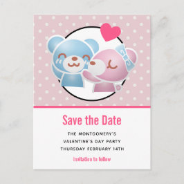 Küssen trägt Valentins Party Save the Date Postkarte