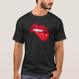 Küssen und Coole rote Lippe bilden Valentine Kisse T-Shirt