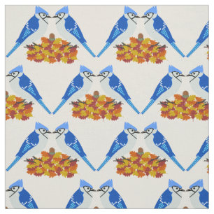 Küssen von blauen Jay Hochzeit im Herbst Gemustert Stoff