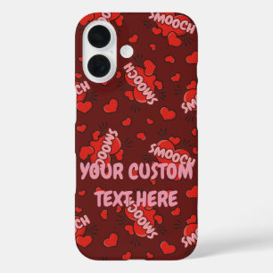 Küssen von Comic Sound Effect Pattern iPhone 16 Hülle