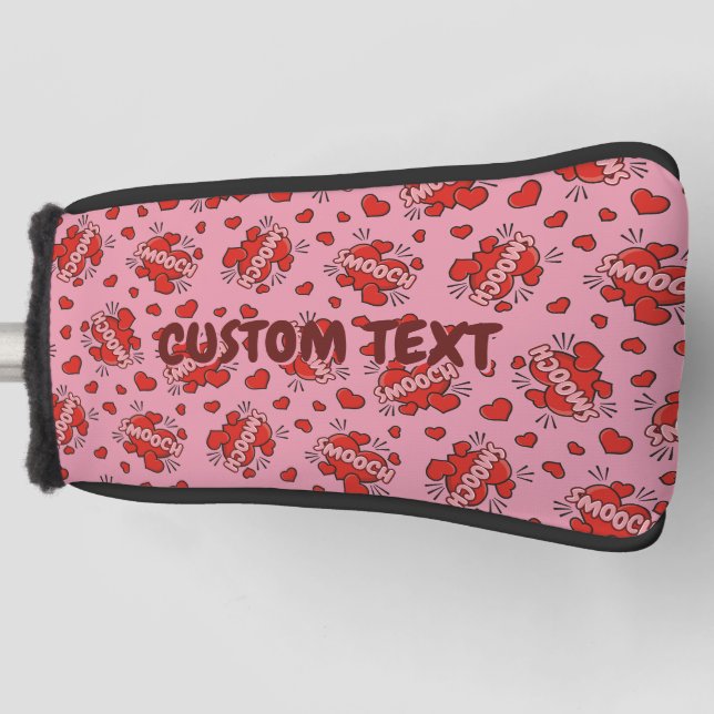 Küssen von Comic Sound Effect Pattern Golf Headcover (Vorderseite)
