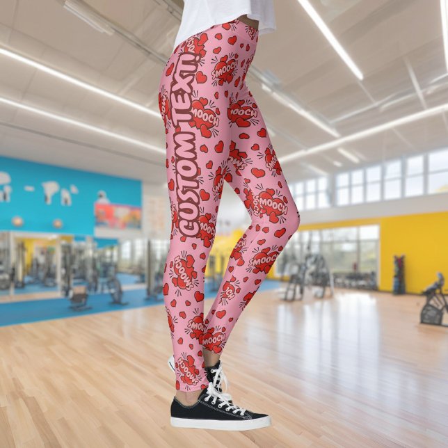 Küssen von Comic Sound Effect Pattern Leggings (Von Creator hochgeladen)