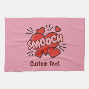 Küssen von Comic-Sound-Effekt Geschirrtuch