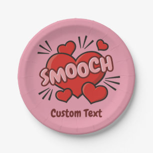 Küssen von Comic-Sound-Effekt Pappteller