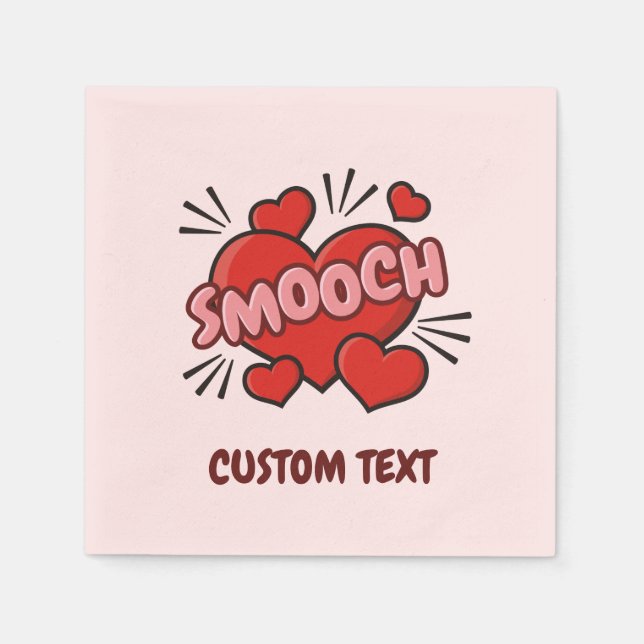 Küssen von Comic-Sound-Effekt Serviette (Vorderseite)