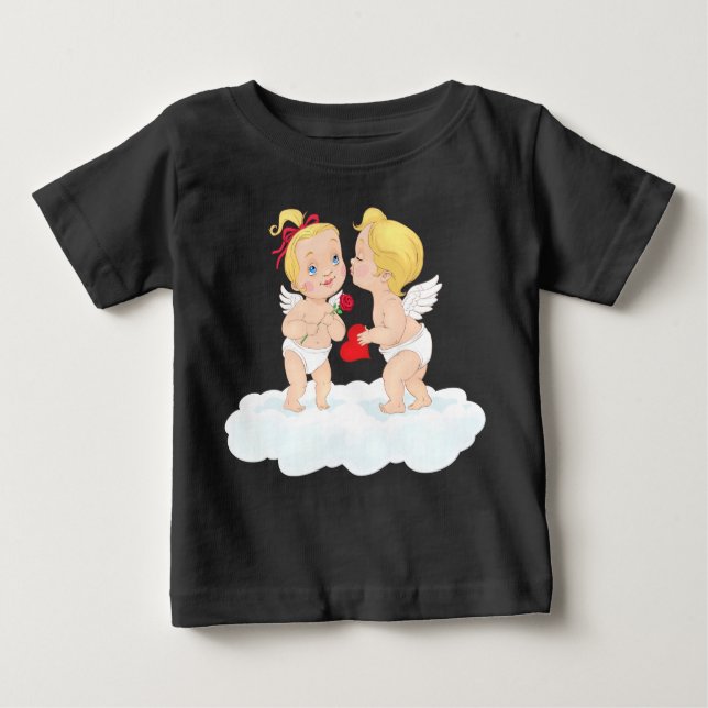 Küssen von Cupids Valentinstag Baby T-shirt (Vorderseite)