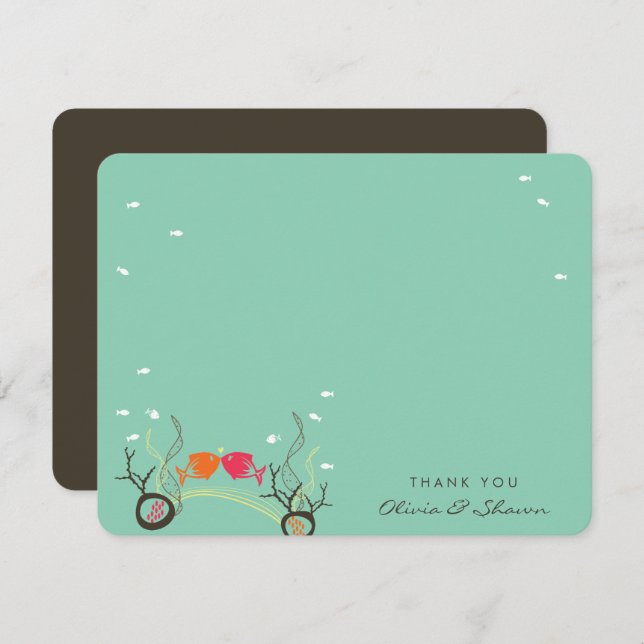 Küssen von Fischen und Hochzeiten am Korallenmeer Dankeskarte (Vorne/Hinten)