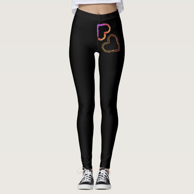 Küssen von Herz-Leggings Leggings (Vorderseite)