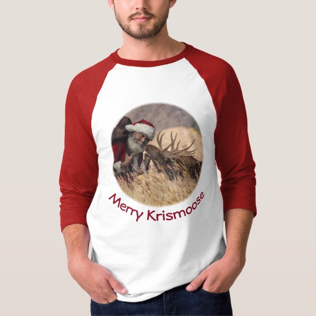Küssen von Santa und Elch T - Shirt (Vorderseite)