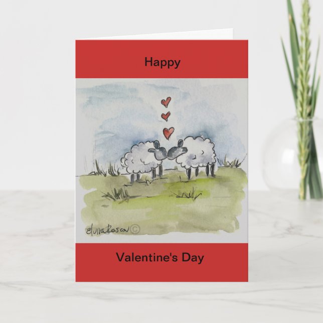 Küssen von Schafen Feiertagskarte (Vorderseite)
