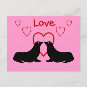 Küssen von Seelöwen - Liebe Postkarte