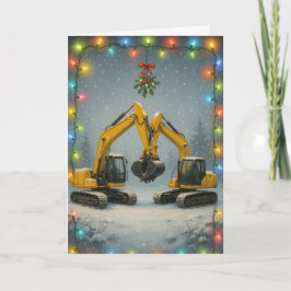 Küssende Bagger Weihnachtskarte Karte