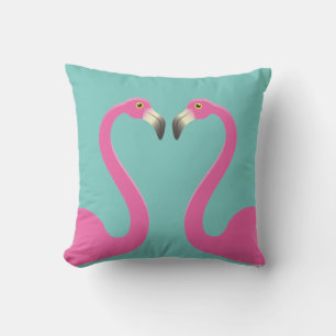 Küssende Flamingos Türkis Outdoor-Kissen Kissen