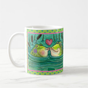 KÜSSENDE FRÖSCHE FARBENFROHE & SÜßE TEICHROMANZE,  KAFFEETASSE