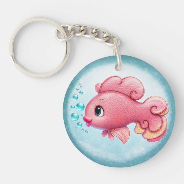 Küssender Fisch Schlüsselanhänger (Vorderseite)