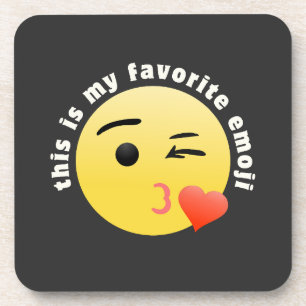 Küssendes Herz Emoji Getränkeuntersetzer