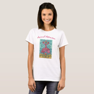 Küssendes Rosa Flamingo T-Shirt Damen *Anpassen