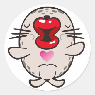 küssendes Siegel Runder Aufkleber
