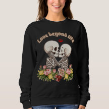 Küssendes Skelett-Paar mit Floral Gothic