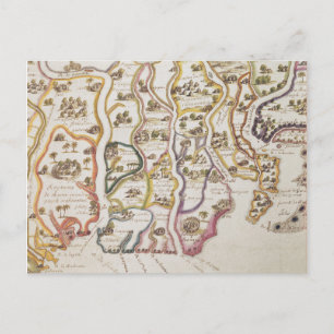 Küste Afrikas und der Fluss Gambia 1622 Postkarte