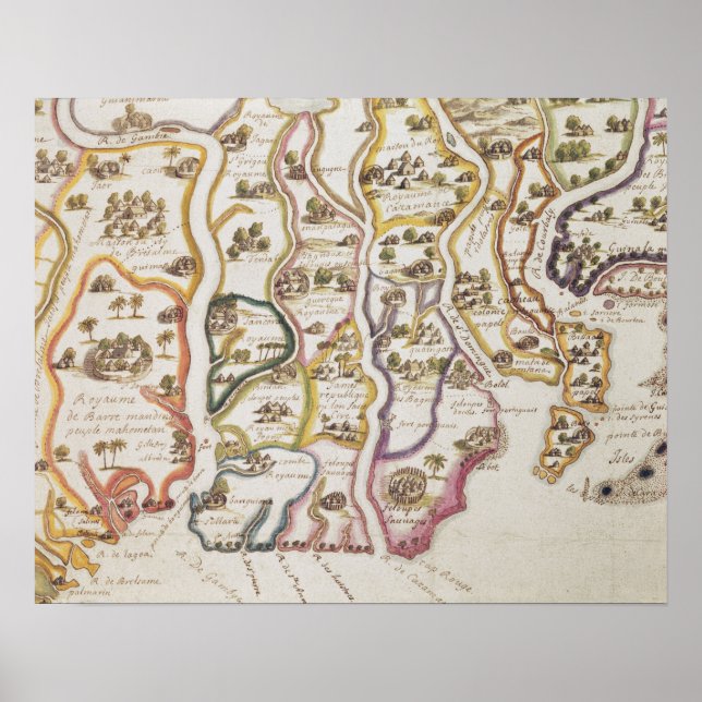 Küste Afrikas und Fluss Gambia | 1622 Poster (Vorne)