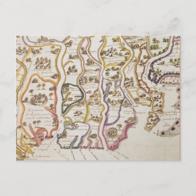 Küste Afrikas und Fluss Gambia | 1622 Postkarte (Vorderseite)