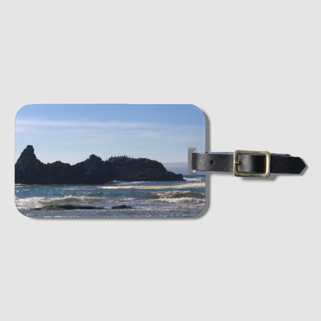 Küste am Siegel Rock, Oregon Gepäckanhänger (Vorderseite (Horizontal))
