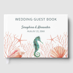 Küste Beach Seashells Coral Reef Wedding Gästebuch