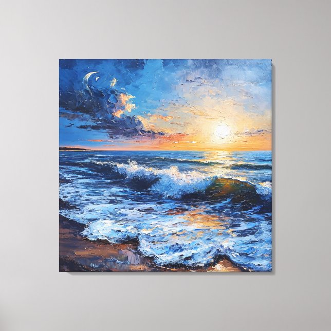 Küste bei Sonnenuntergang Leinwanddruck (Vorderseite)