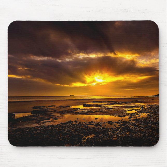 Küste bei Sonnenuntergang Mousepad (Vorne)