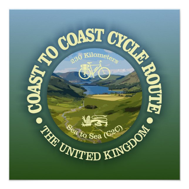 Küste bis Küste "C2C" (Fahrrad c) Poster (Vorderseite)