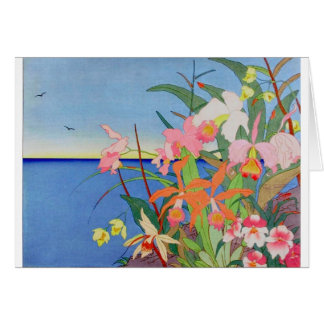 Küste-Blumen-Japaner Woodblock Kunst Ukiyo-E